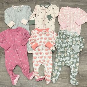 Set of 6 Cloud Island Zip PJs
